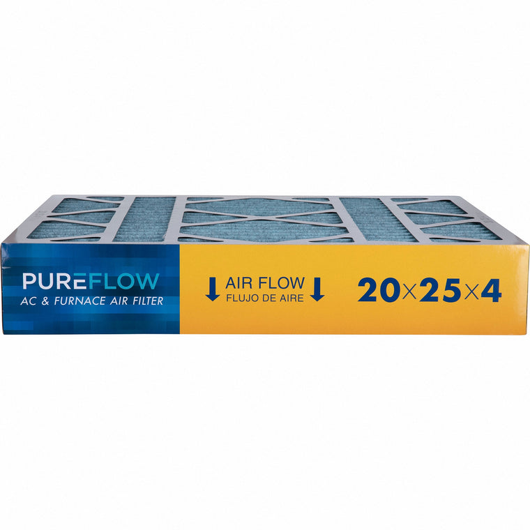 PUREFLOW, Home Furnace Air Filter 20x25x4, with 4 Layers of Advanced Filtration Technology, MERV-13 (1 - Pack)