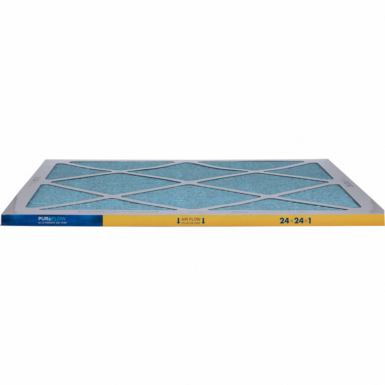 PUREFLOW, Home Furnace Air Filter 24x24x1, with 4 Layers of Advanced Filtration Technology, MERV-13 (2 - Pack)