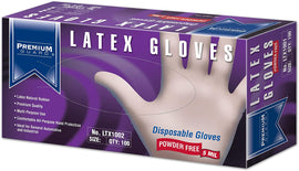 Premium Guard - Latex Gloves LTX1002, 100 Gloves per Box